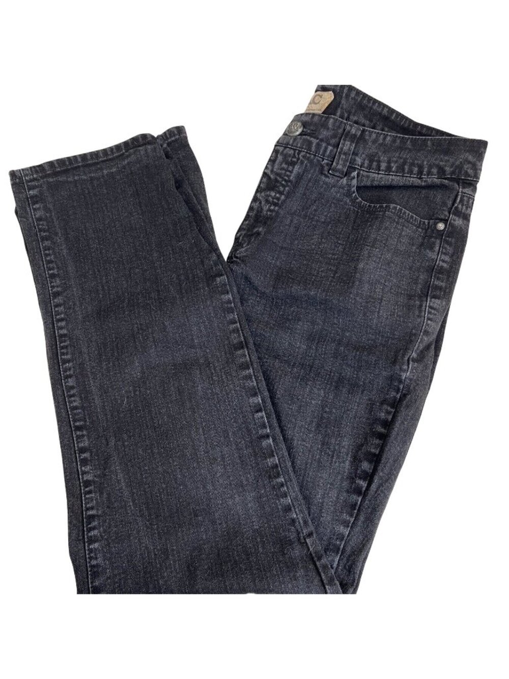 VAC Womens Jeans Vintage Style Gray Distressed Denim Embroidered Pockets Size 14